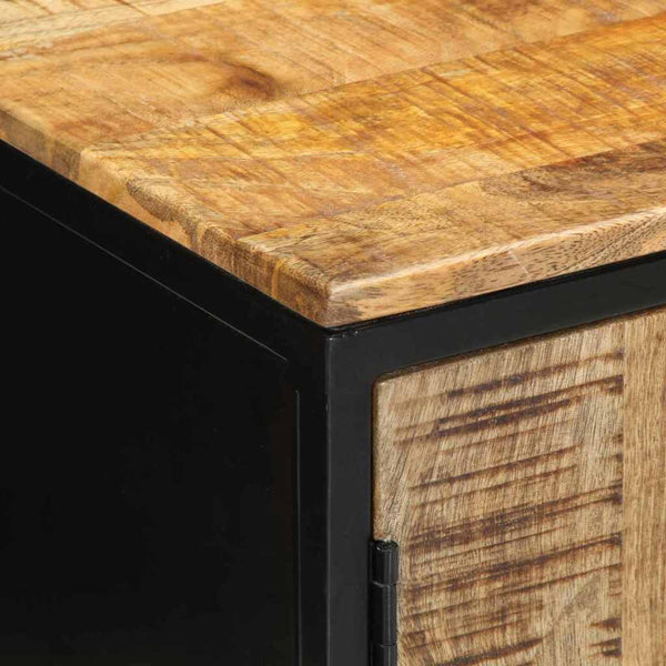 Nachttisch Mango Massivholz Braun Schwarz 50x45 cm