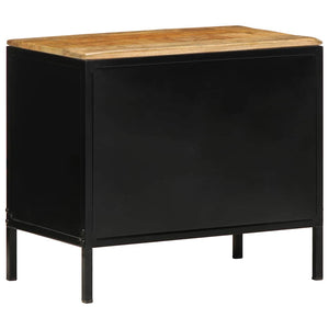 Nachttisch Mango Massivholz Braun Schwarz 50x45 cm