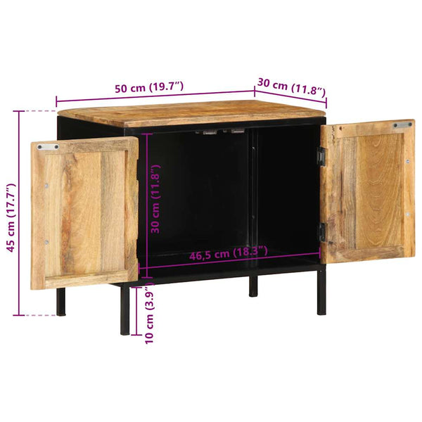 Nachttisch 2er Set Braun Schwarz 50x30x45cm