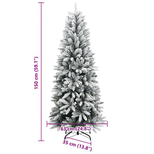 Künstlicher Weihnachtsbaum mit Schnee und LEDs, 150 cm
