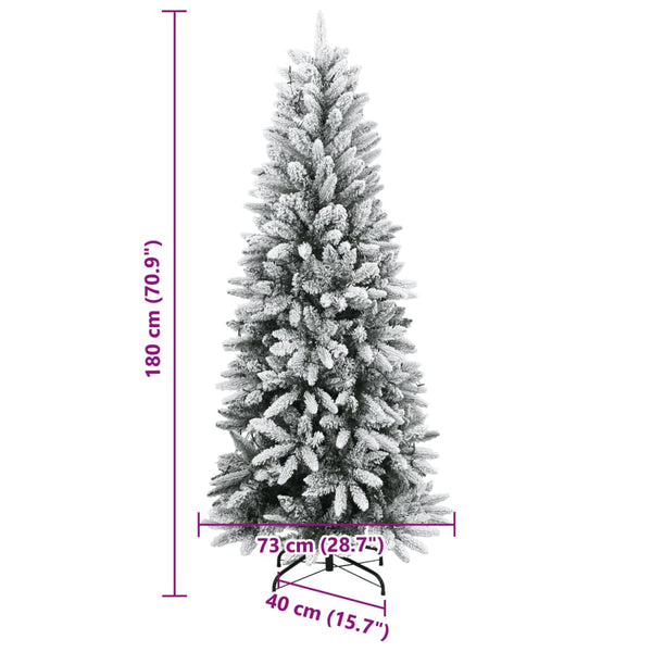 Künstlicher Weihnachtsbaum mit Schnee & LEDs, 180cm