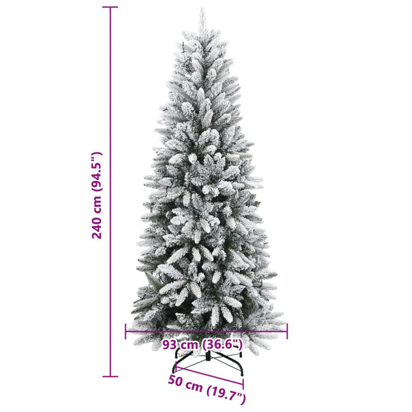 Künstlicher Weihnachtsbaum mit Schnee & 300 LEDs - 240cm