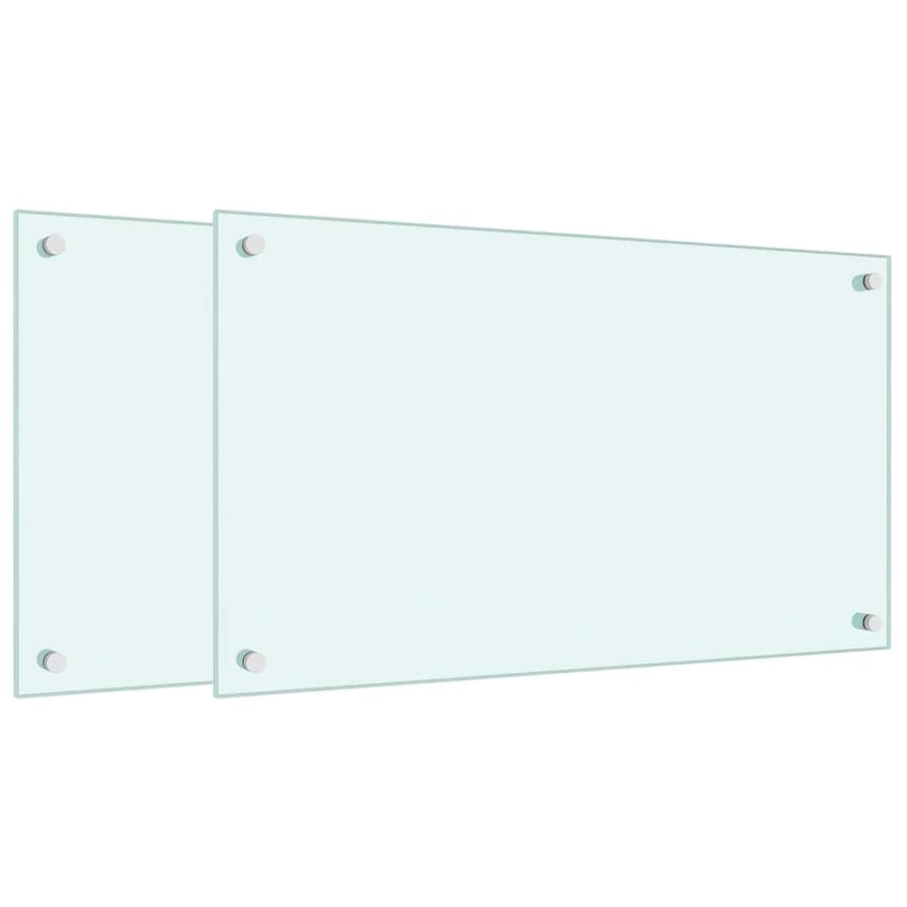 vidaXL Kitchen Backsplashes 2 pcs. White 70x40 cm Tempered Glass