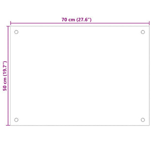 Küchenrückwand 2er Set Weiß Hartglas 70x50 cm