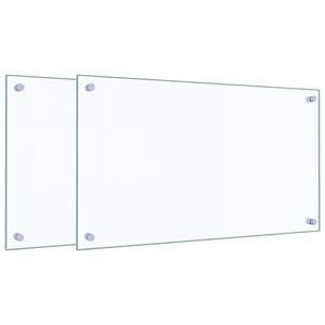 Küchenrückwand Hartglas Transparent 70x40cm 2er-Set