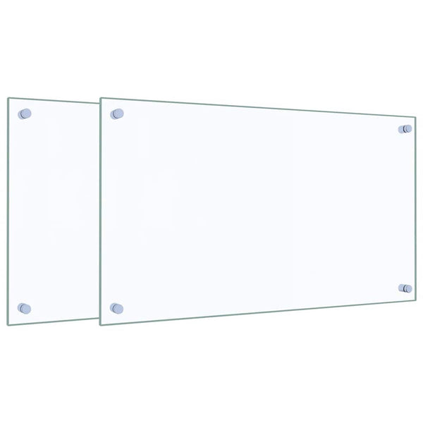 Küchenrückwand Hartglas Transparent 70x40cm 2er-Set