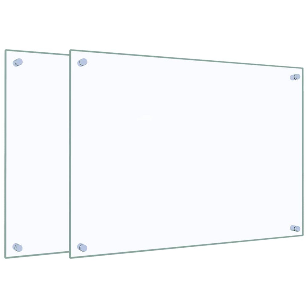 Küchenrückwand Hartglas Transparent 70x50cm 2er Set