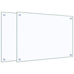 vidaXL Fonds de hotte 2 pcs Transparent 70x50 cm Verre trempé