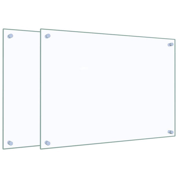 vidaXL Fonds de hotte 2 pcs Transparent 70x50 cm Verre trempé