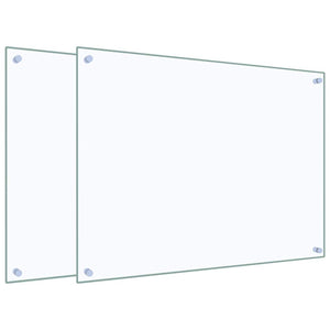 Küchenrückwand Hartglas Transparent 80x60cm 2er Set