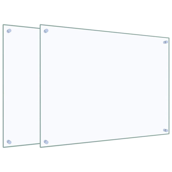 Küchenrückwand Hartglas Transparent 80x60cm 2er Set