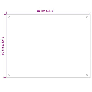 Küchenrückwand Hartglas Transparent 80x60cm 2er Set