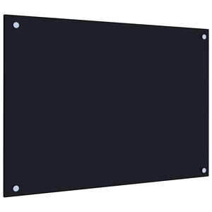 Küchenrückwand Hartglas Schwarz 70x50 cm, 2er-Set