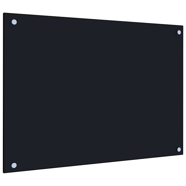 Küchenrückwand Hartglas Schwarz 70x50 cm, 2er-Set