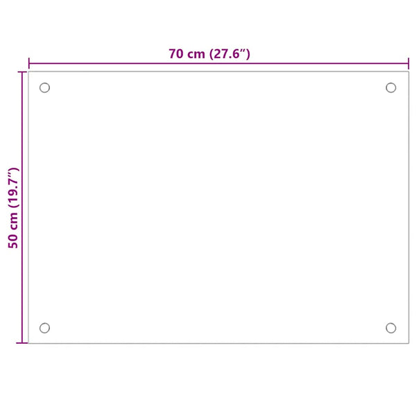Küchenrückwand Hartglas Schwarz 70x50 cm, 2er-Set