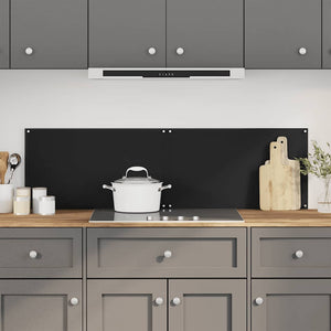 Küchenrückwand Hartglas Schwarz 70x50 cm, 2er-Set
