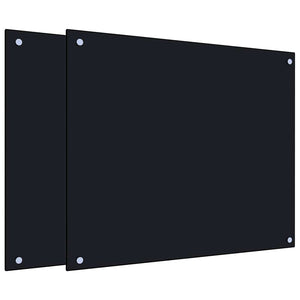 Küchenrückwand 2er Set Schwarz 70x60cm