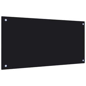 Küchenrückwand 2er Set Schwarz Hartglas 80x40 cm