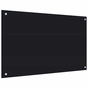 Schwarze Küchenrückwand aus Glas, 2er-Set