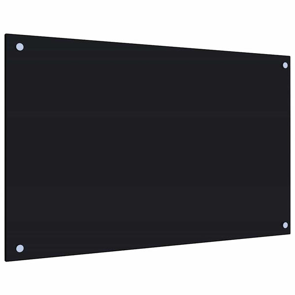 Schwarze Küchenrückwand aus Glas, 2er-Set