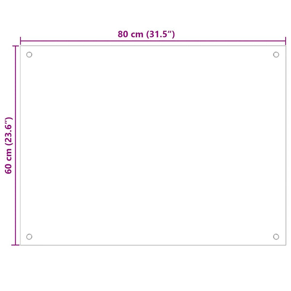 Küchenrückwand 2er Set Schwarz Hartglas 80x60cm