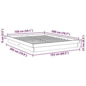 Massivholzbett 150x200 cm Eiche ohne Matratze