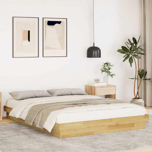 Massivholzbett 150x200 cm Eiche ohne Matratze