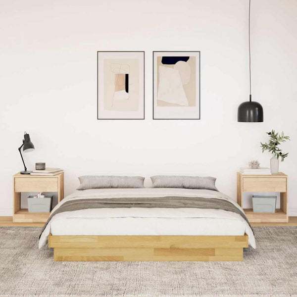 Massivholzbett Eiche 135x190 cm ohne Matratze