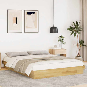 Massivholzbett Eiche 135x190 cm ohne Matratze
