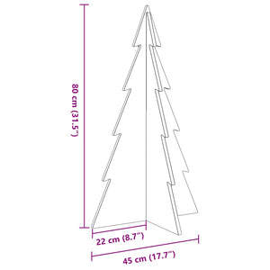 vidaXL Sapin de Noël à décorer en bois 80 cm en pin massif