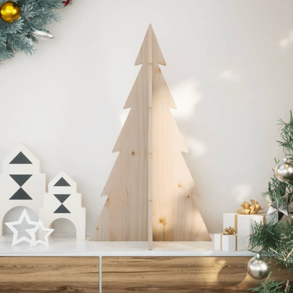 vidaXL Sapin de Noël à décorer en bois 80 cm en pin massif