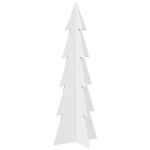 vidaXL Sapin de Noël à décorer Blanc 112 cm Bois de pin massif