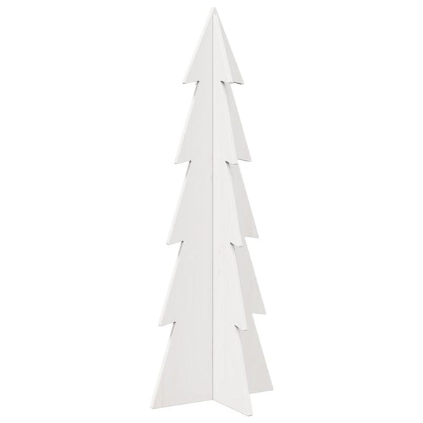 vidaXL Sapin de Noël à décorer Blanc 112 cm Bois de pin massif