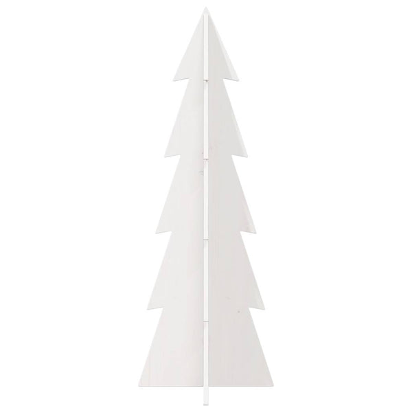 vidaXL Sapin de Noël à décorer Blanc 112 cm Bois de pin massif