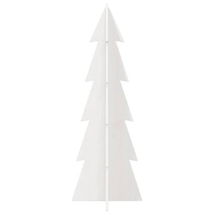 vidaXL Sapin de Noël à décorer Blanc 112 cm Bois de pin massif