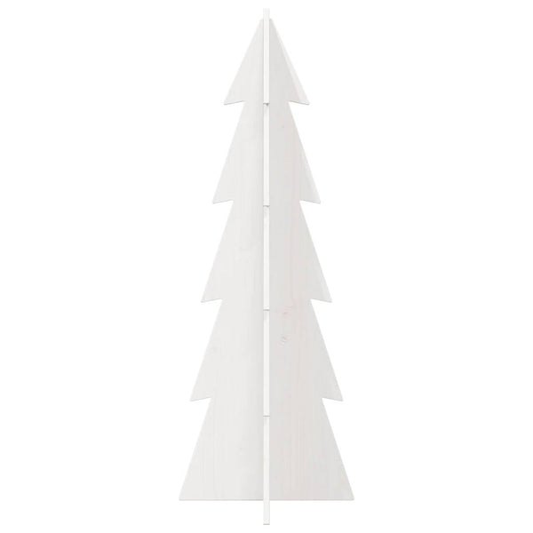 vidaXL Sapin de Noël à décorer Blanc 112 cm Bois de pin massif