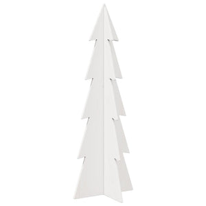vidaXL Sapin de Noël à décorer Blanc 112 cm Bois de pin massif