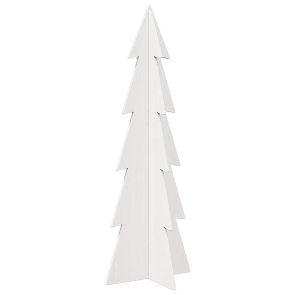 vidaXL Sapin de Noël à décorer Blanc 112 cm Bois de pin massif