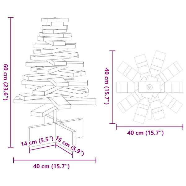 Weihnachtsbaum Weiß 60cm Kiefer Massivholz