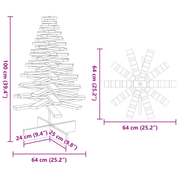 Holz Weihnachtsbaum 100cm Kiefer