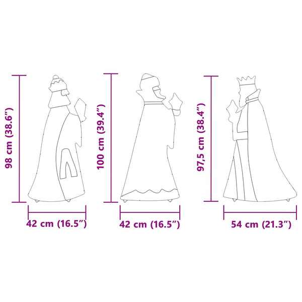 3 Heilige Könige Weihnachtsbeleuchtung Warmweiß 105 cm