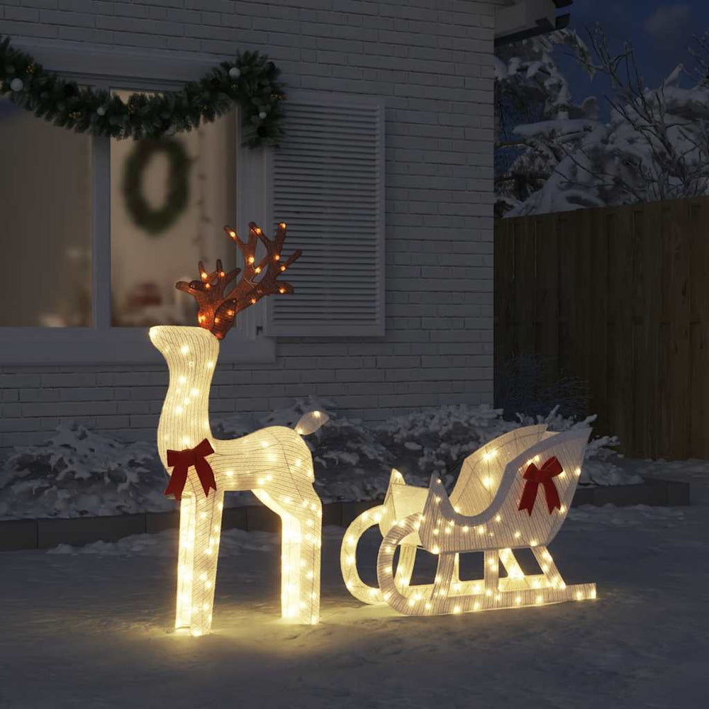 LED-Rentier mit Schlitten, Kaltweiß