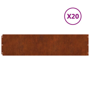 Flexible Rasenkanten aus Stahl, 20 Stk.