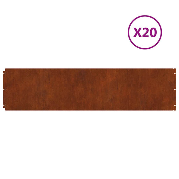 Flexible Rasenkanten aus Stahl, 20 Stk.