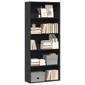 Schwarzes Bücherregal 80x30x189 cm
