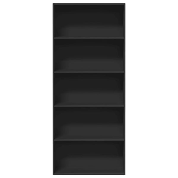 Schwarzes Bücherregal 80x30x189 cm