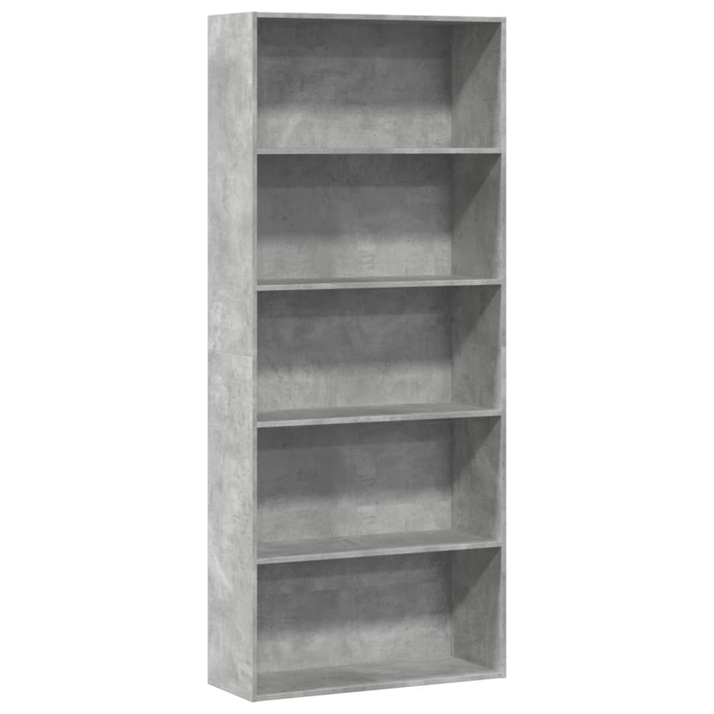 Betongraues Bücherregal, 80x189 cm
