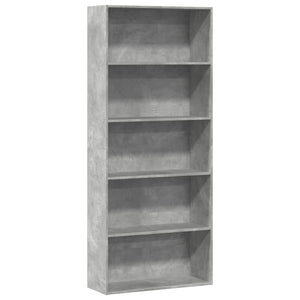 Betongraues Bücherregal, 80x189 cm