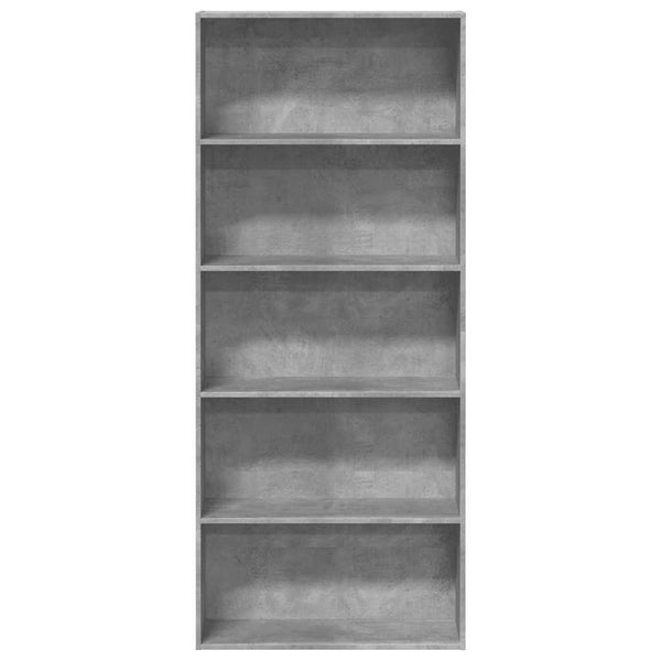 Betongraues Bücherregal, 80x189 cm