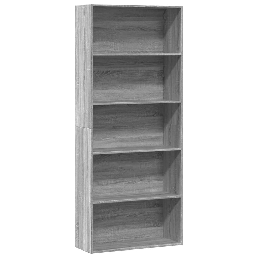 Bücherregal Grau Sonoma 80x30x189 cm